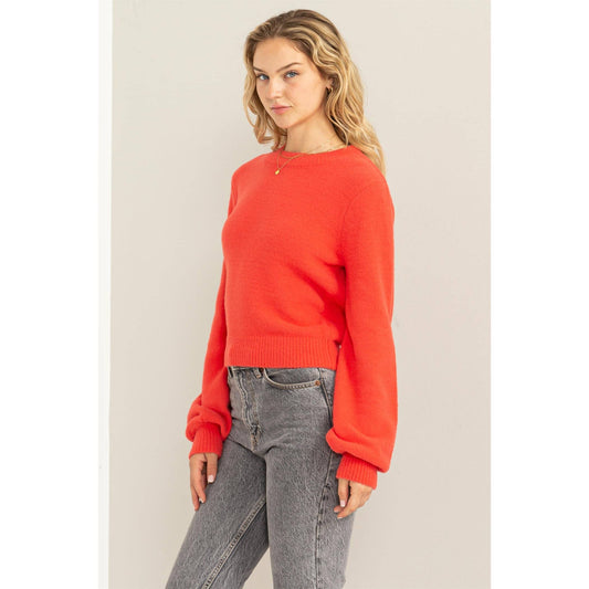 RIDE ON BY CROPPED LONG SLEEVE SWEATER