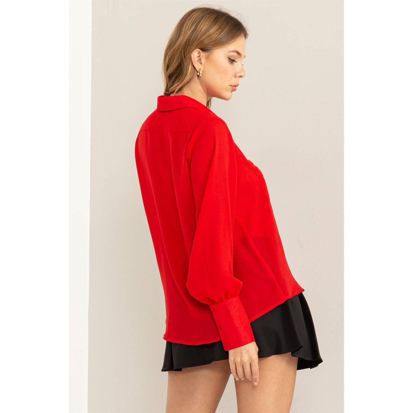 OH DARLING LONG SLEEVE SHIRT WITH PATCH POCKETS