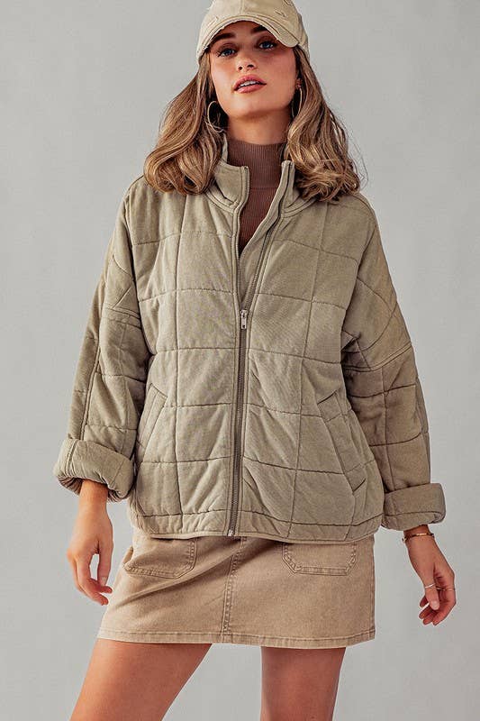 CARLI QUILTED KNIT LOOSE FITJACKET