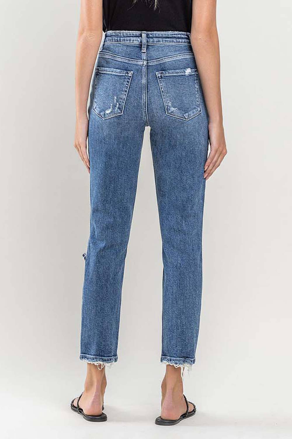 JILL DISTRESSED STRETCH MOM JEANS