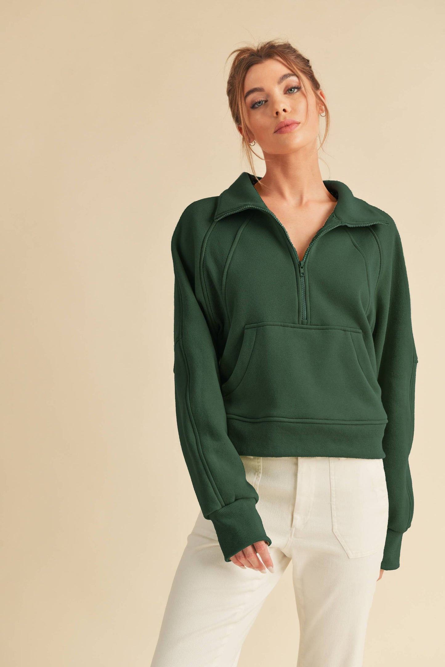 Dove Half Zip Up Pullover