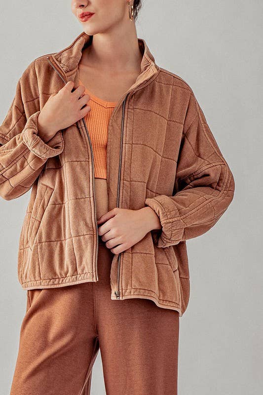 CARLI QUILTED KNIT LOOSE FITJACKET