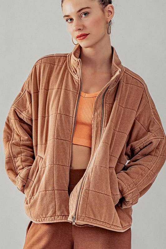 CARLI QUILTED KNIT LOOSE FITJACKET