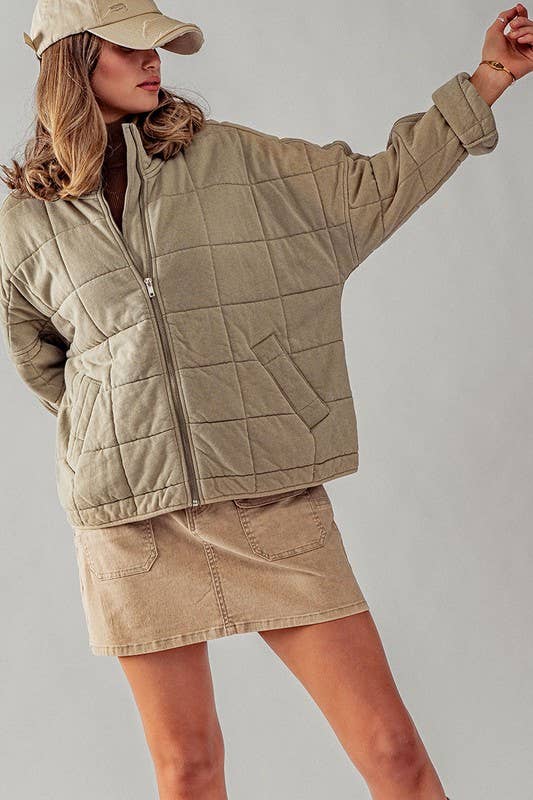 CARLI QUILTED KNIT LOOSE FITJACKET