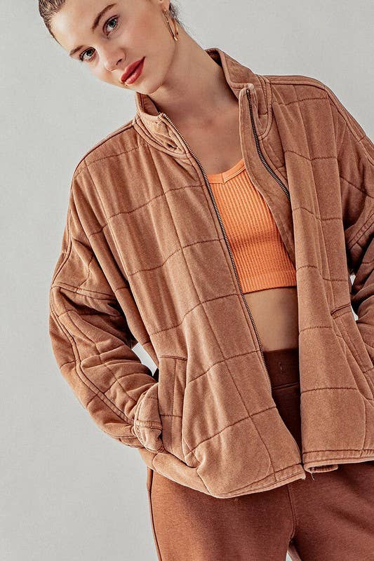 CARLI QUILTED KNIT LOOSE FITJACKET