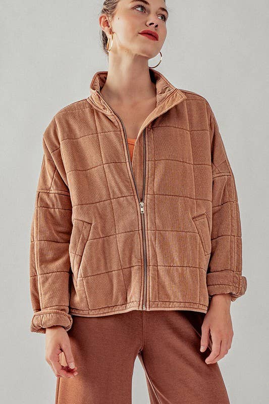 CARLI QUILTED KNIT LOOSE FITJACKET