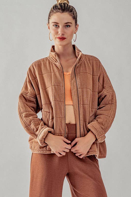 CARLI QUILTED KNIT LOOSE FITJACKET