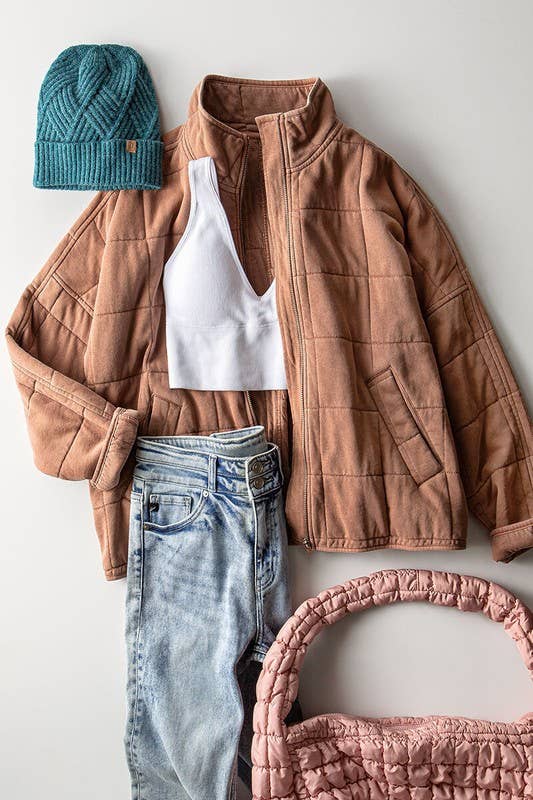 CARLI QUILTED KNIT LOOSE FITJACKET