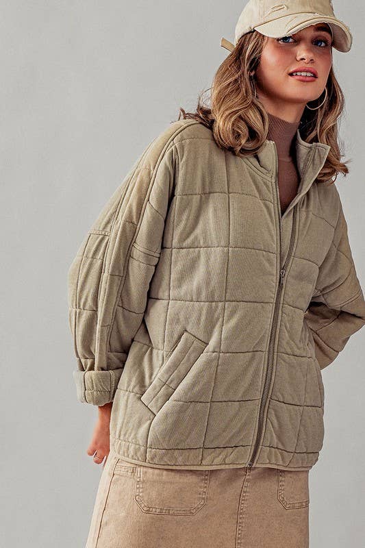 CARLI QUILTED KNIT LOOSE FITJACKET