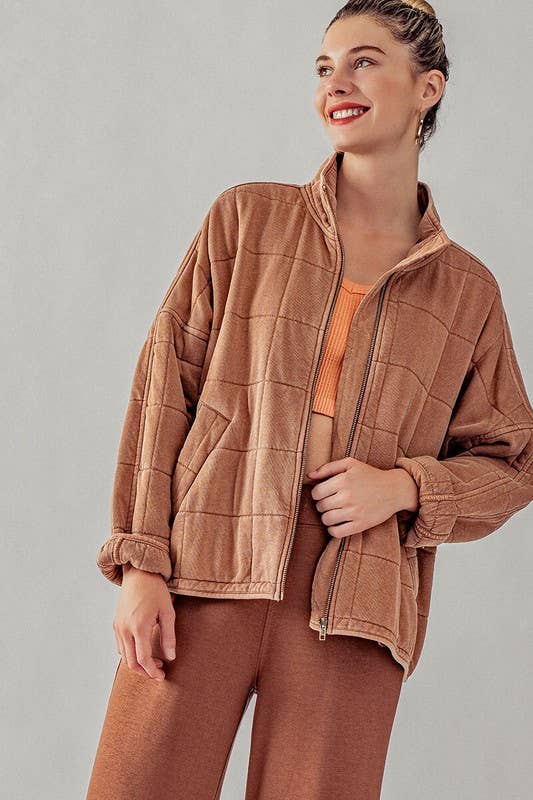 CARLI QUILTED KNIT LOOSE FITJACKET