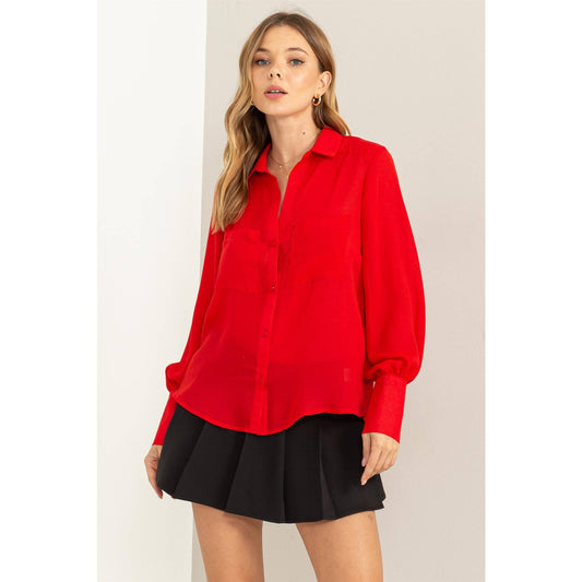 OH DARLING LONG SLEEVE SHIRT WITH PATCH POCKETS