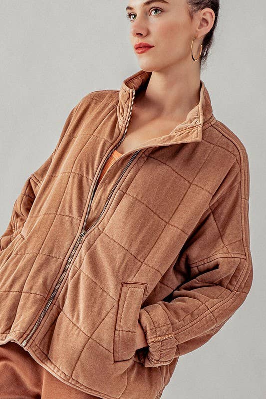 CARLI QUILTED KNIT LOOSE FITJACKET