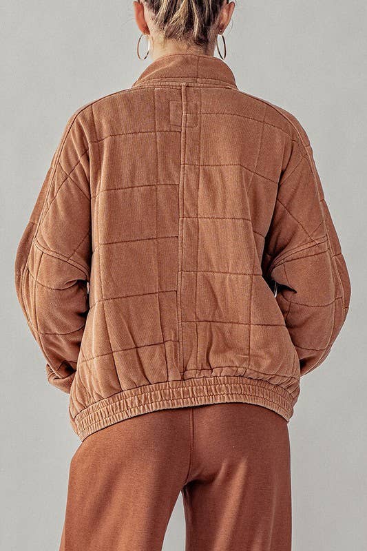 CARLI QUILTED KNIT LOOSE FITJACKET