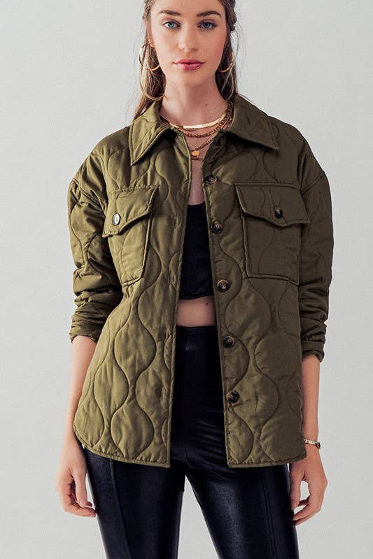 LAURA QUILTED COLLARED JACKET