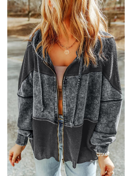 Cassie Waffle Hooded Jacket