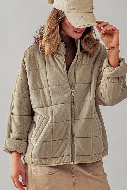 CARLI QUILTED KNIT LOOSE FITJACKET