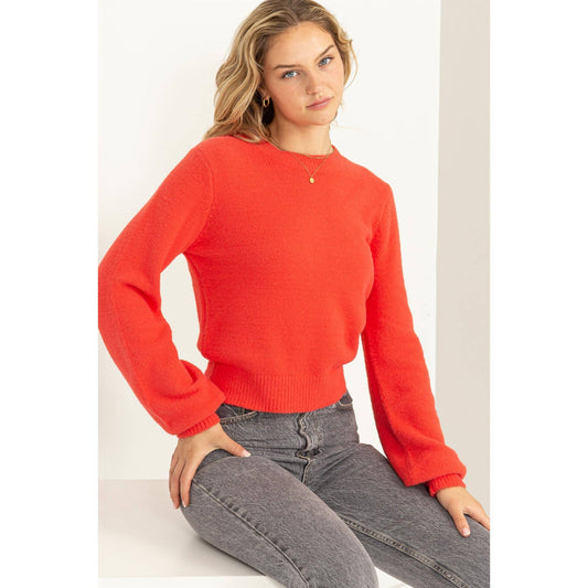 RIDE ON BY CROPPED LONG SLEEVE SWEATER